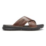 Rockport Darwyn çapraz Bant Slayt Sandal Antrenörü Kahverengi Lea - Görsel 2