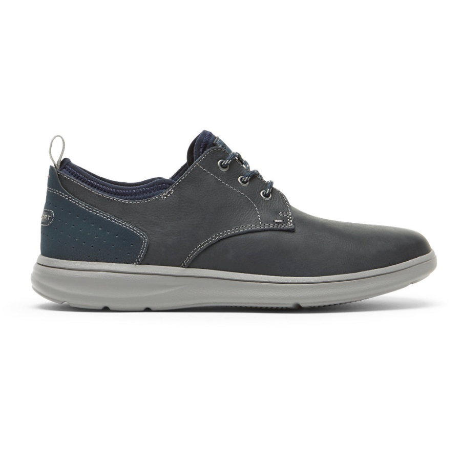 Rockport Erkek Beckwith Düz Burunlu Oxford Yeni Elbise Blues Lea Sde - Görsel 2