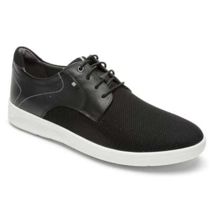 Rockport Erkek Caldwell Düz Burunlu Oxford Siyah örgü Deri