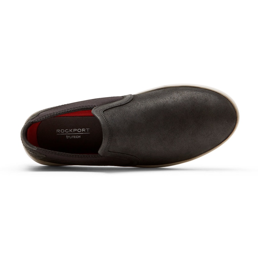 Rockport Erkek Caldwell Ikiz Gore Slip-on Siyah Deri - Görsel 4