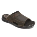 Rockport Erkek Darwyn 2 Slayt Sandalet Kahverengi Ii Lea
