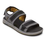 Rockport Erkek şanslı Bay Spor 3 Kayış Sandalet Gri