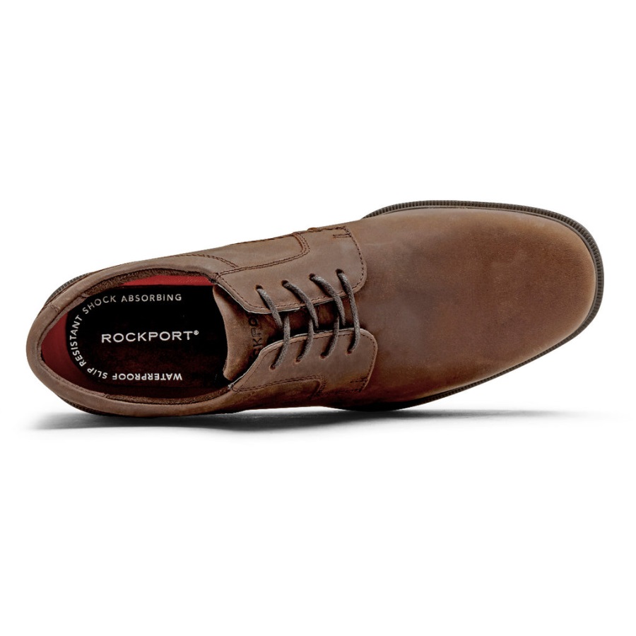 Rockport Erkek Taylor Düz Burunlu Oxford-su Geçirmez Tan Ch - Görsel 4