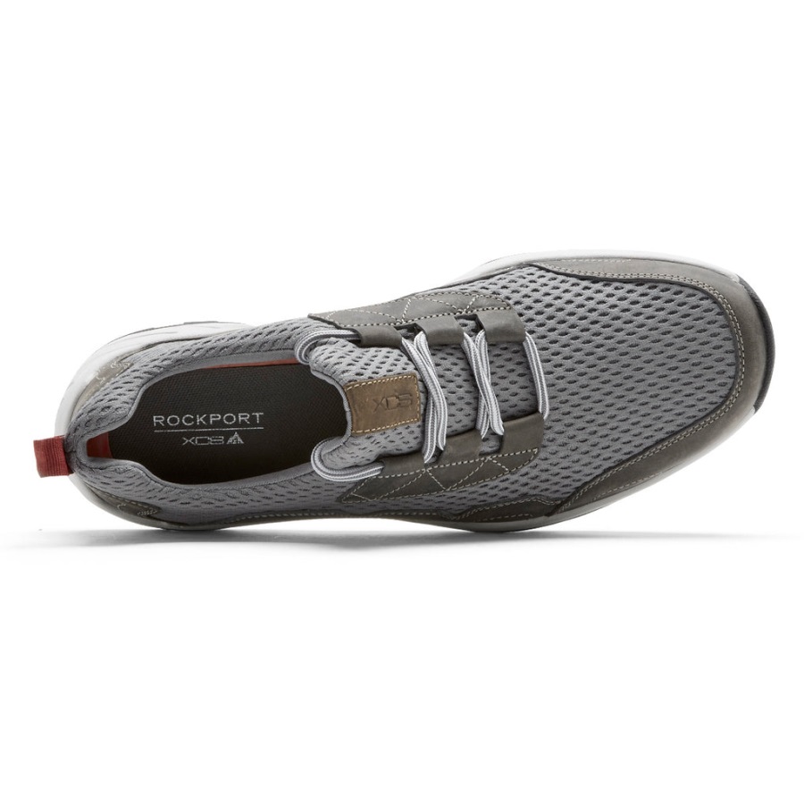Rockport Erkek Xcs Ladin Tepe Slip-on Spor Ayakkabı Gri Deri örgü - Görsel 4