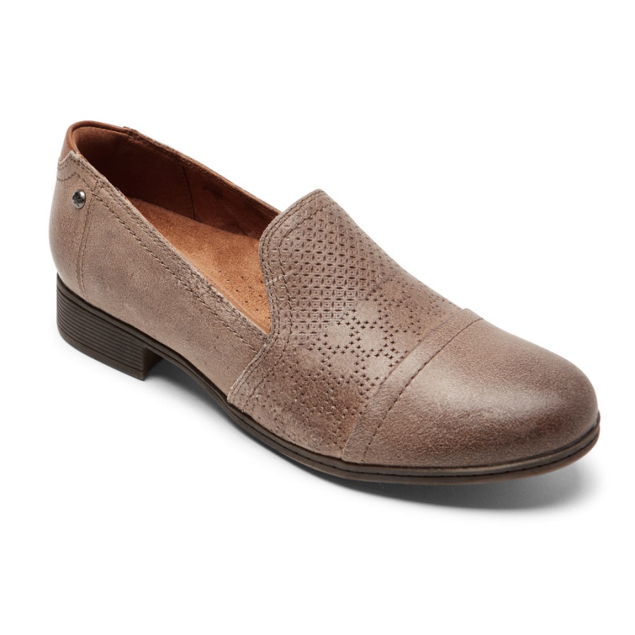 rockport_kadin_crosbie_slip_on_taupe.jpg Rockport Kadın Crosbie Slip-on Taupe - Görsel 1