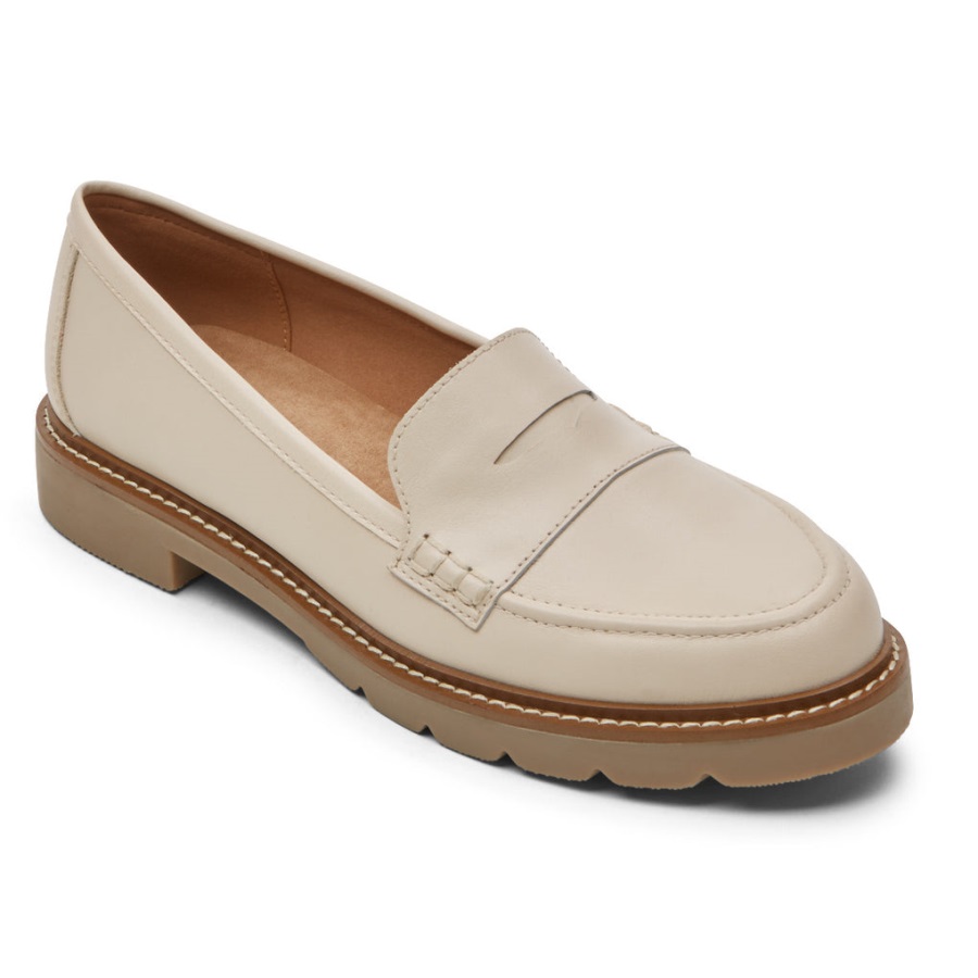 rockport_kadin_kacey_kurus_mokasen_vanilya.jpg Rockport Kadın Kacey Kuruş Mokasen Vanilya - Görsel 1