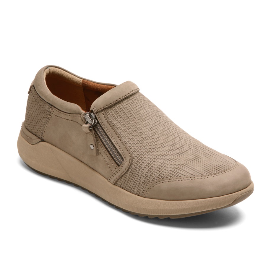 rockport_kadin_skylar_zip_slip_on_taupe.jpg Rockport Kadın Skylar Zip Slip-on Taupe - Görsel 1