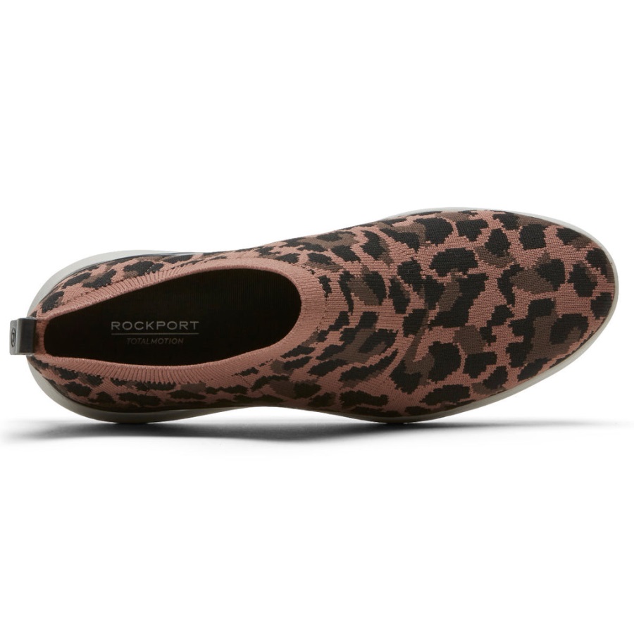 Rockport Kadın Toplam Hareket Sporu Yüksek Slip-on Ten Rengi Leopar - Görsel 4