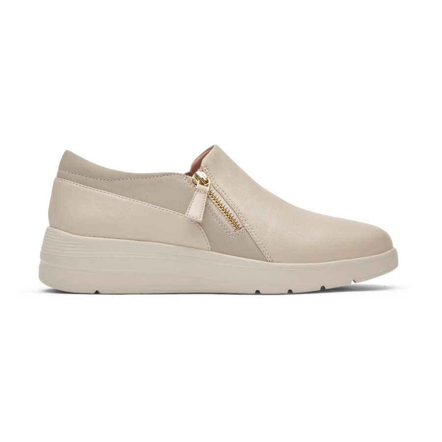 Rockport Kadın Total Motion Lillie Yandan Fermuarlı Spor Ayakkabı Vanilya - Görsel 2