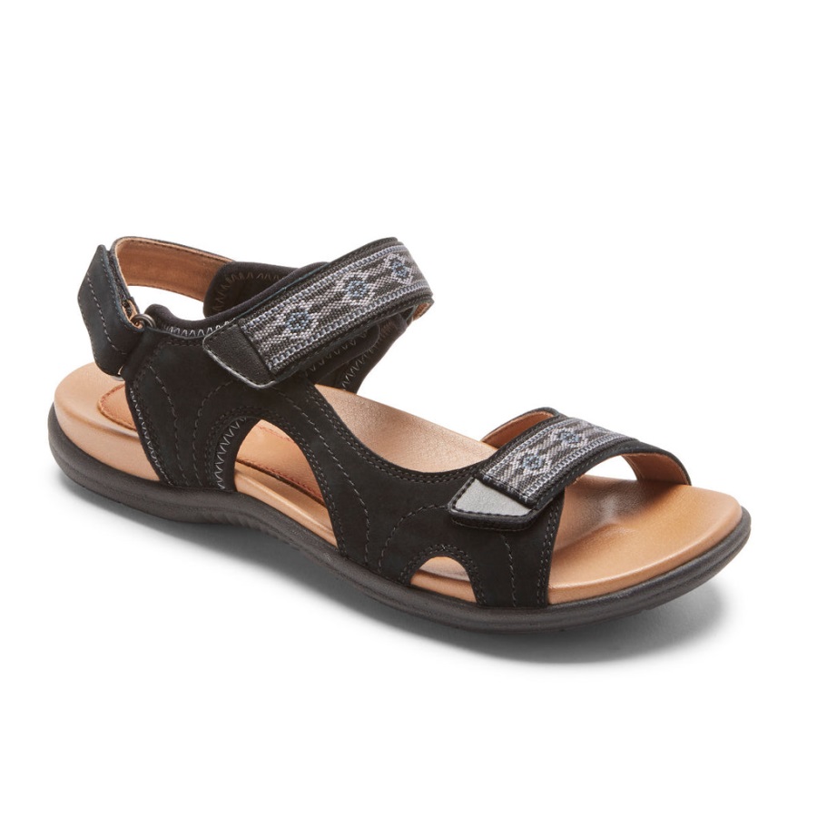 rockport_kadin_yakut_kayis_sandalet_siyah_nubuk.jpg Rockport Kadın Yakut Kayış Sandalet Siyah Nubuk - Görsel 1