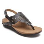 Rockport Sırt Daire Kesme Tanga Sandalet Siyah